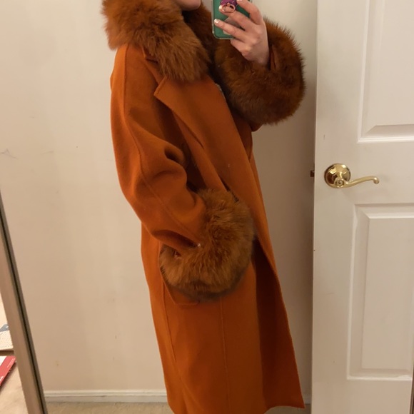 Pissenlit Wool+Cashmere, fox fur coat. S - Picture 10 of 15